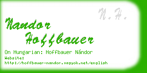 nandor hoffbauer business card