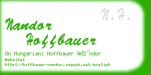 nandor hoffbauer business card